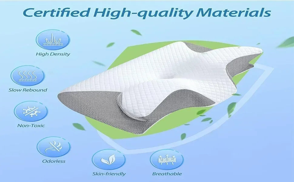 Ergonomic Neck Pillow – Pain Relief & Deep Sleep Support