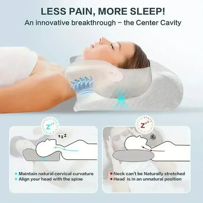 Ergonomic Neck Pillow – Pain Relief & Deep Sleep Support